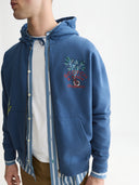 SCOTCH & SODA - Front And Back Artwork Regular-Fit Zip Hoodie Blue