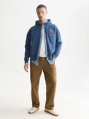 SCOTCH & SODA - Front And Back Artwork Regular-Fit Zip Hoodie Blue