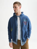SCOTCH & SODA - Front And Back Artwork Regular-Fit Zip Hoodie Blue