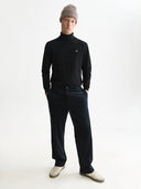 SCOTCH & SODA - Embroidered Logo Turtleneck Knit Pullover Black