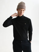 SCOTCH & SODA - Embroidered Logo Turtleneck Knit Pullover Black