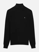 SCOTCH & SODA - Embroidered Logo Turtleneck Knit Pullover Black