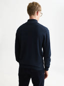 SCOTCH & SODA - Embroidered Logo Turtleneck Knit Pullover Navy