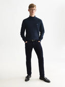 SCOTCH & SODA - Embroidered Logo Turtleneck Knit Pullover Navy