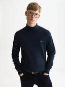 SCOTCH & SODA - Embroidered Logo Turtleneck Knit Pullover Navy