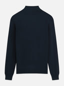 SCOTCH & SODA - Embroidered Logo Turtleneck Knit Pullover Navy