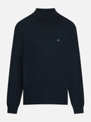 SCOTCH & SODA - Embroidered Logo Turtleneck Knit Pullover Navy