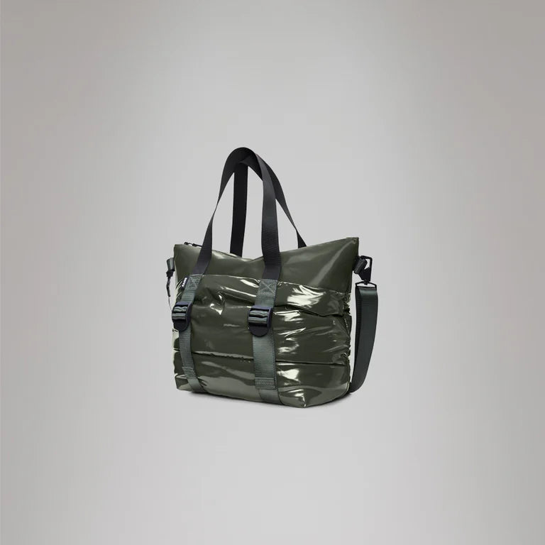 RAINS - Puffer Mix Tote Bag Mini Swamp