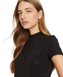GUESS - Mock Neck All Over Tee Black