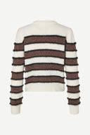 Samsoe Samsoe Sacian cardigan in cream and brown striped knit with button front
