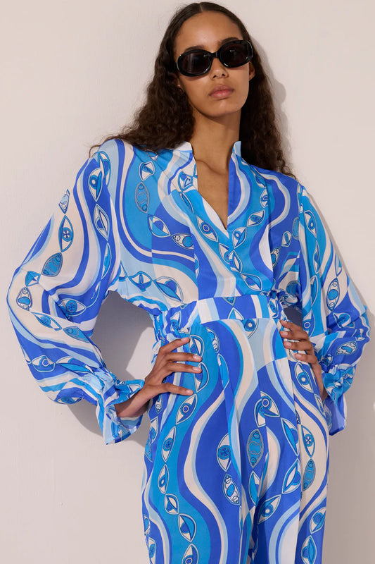 PAOLITA - Ocean Eyes Felix Silk Jumpsuit