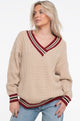 GUESS - Oversized Striped Cable Lina Knitted Sweater
