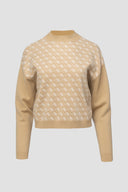 GUESS - Aubrey 4G Knitted Sweater Taupe