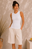 4TAILORS - Afterring Sleeveless top White