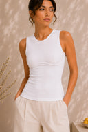 4TAILORS - Afterring Sleeveless top White