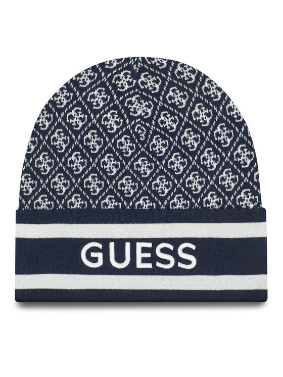 GUESS - Sevyn 4G Logo Beanie Cream Blue