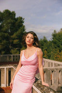 FIVE PM - Charm Pink Satin Dress