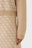 GUESS - Aubrey 4G Knitted Sweater Taupe