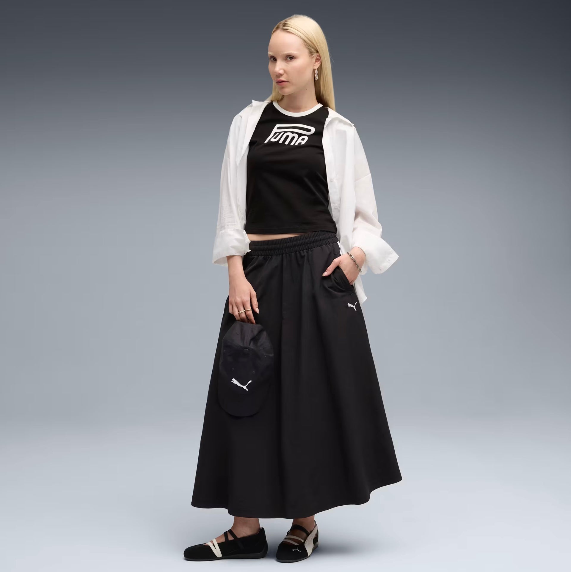 PUMA - T7 Woven Midi Skirt Women Black