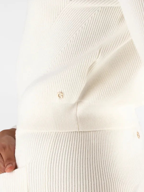 GUESS - Harley Half Zip Sweater White