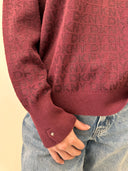 DKNY - Long Sleeve Crew Neck Logo Sweater Syrah