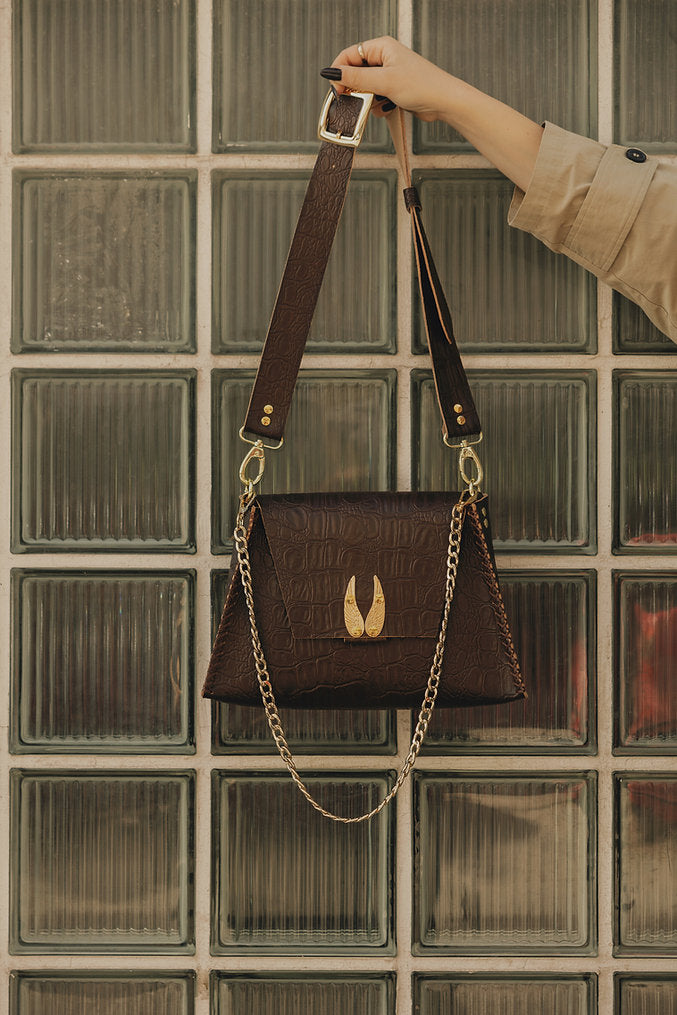 Individual Art Leather - "Wings" Brown Gold