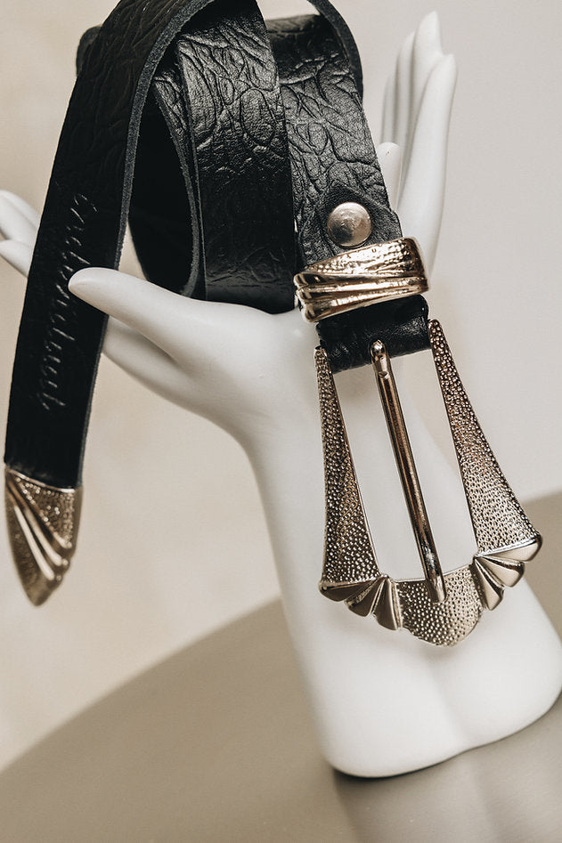 Individual Art Leather - "Sweet One" belt Black Nickel