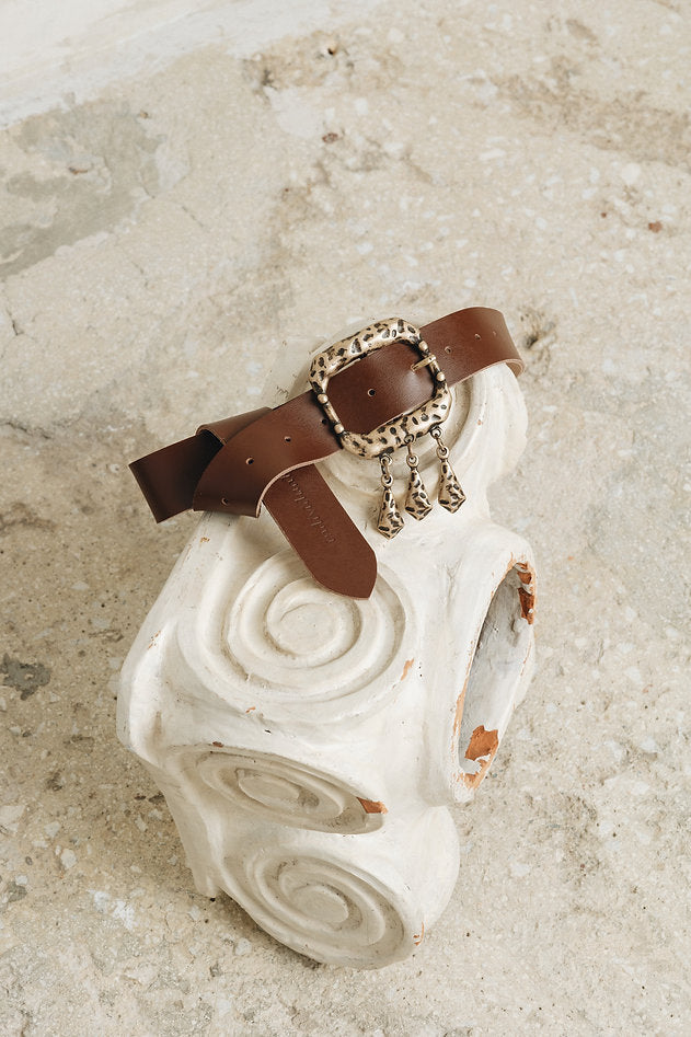 Individual Art Leather - "The sky is crying" belt Brown Bronze