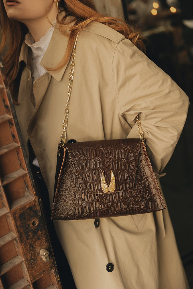 Individual Art Leather - "Wings" Brown Gold