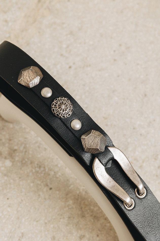Individual Art Leather - "Night calls" belt Black Nickel