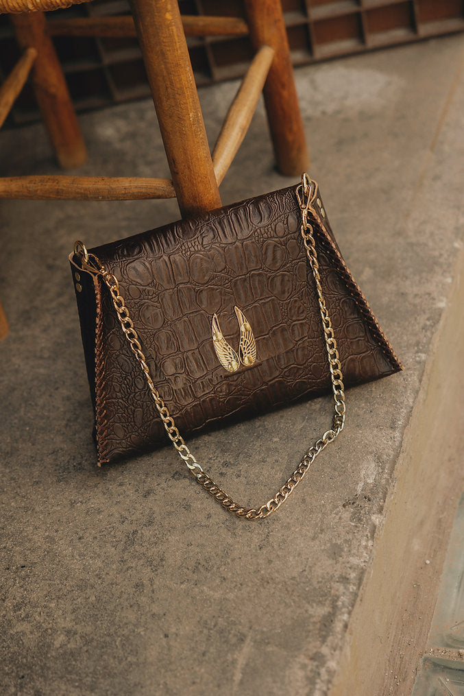 Individual Art Leather - "Wings" Brown Gold