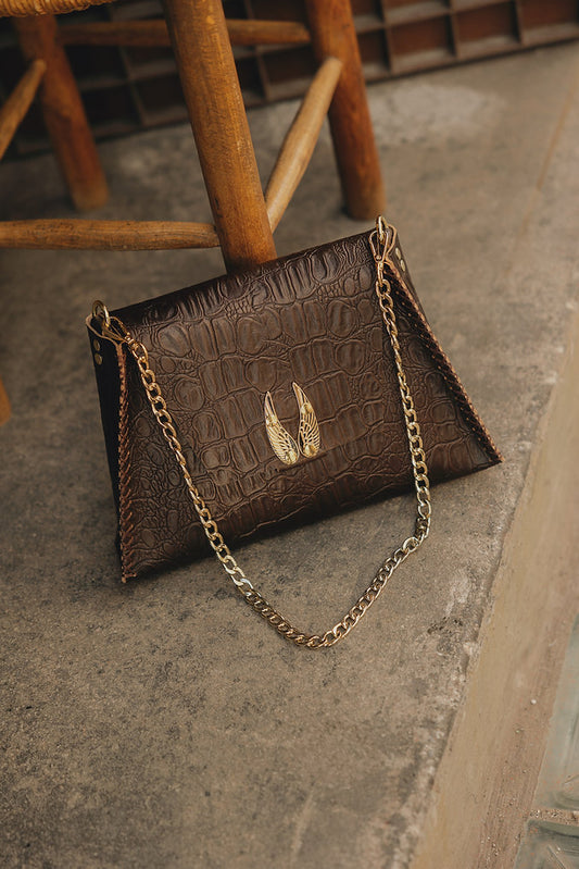 Individual Art Leather - "Wings" Brown Gold