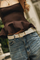 Individual Art Leather - "All Right" belt Off White Gold