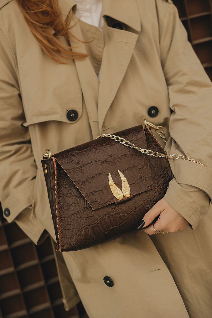 Individual Art Leather - "Wings" Brown Gold