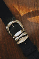 Individual Art Leather - "Love over gold" belt Black Nickel