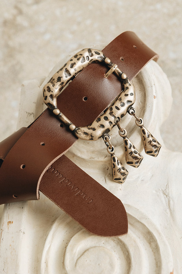 Individual Art Leather - "The sky is crying" belt Brown Bronze