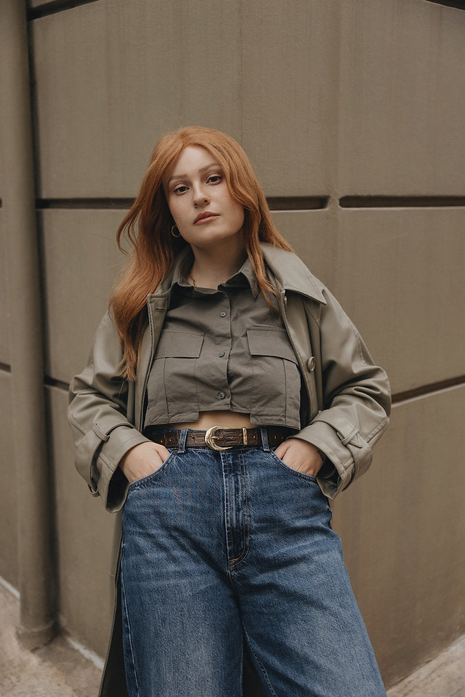 Individual Art Leather - "No words" belt Brown Gold