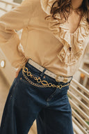 Individual Art Leather - "Praise you" belt Off White Gold