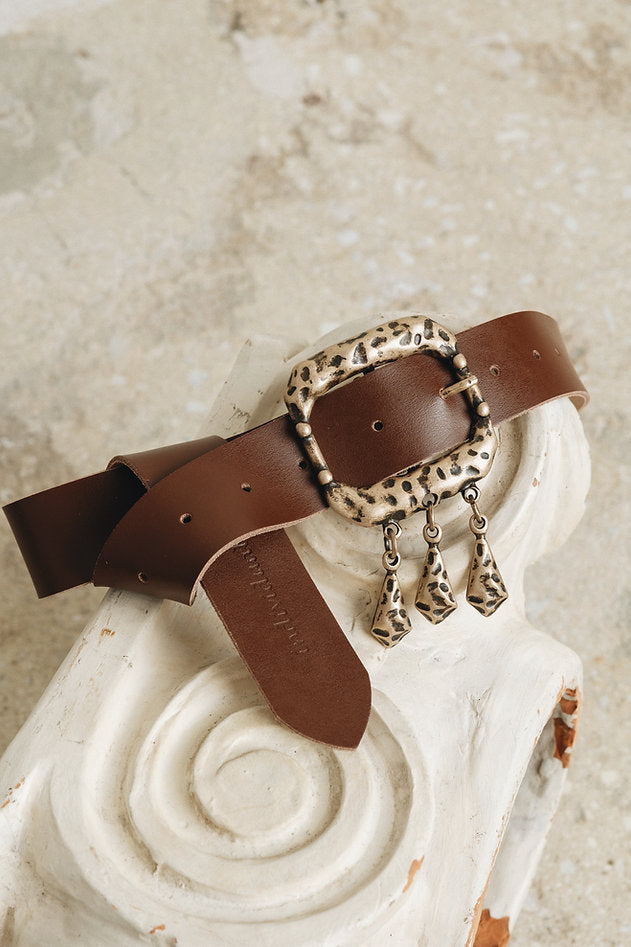 Individual Art Leather - "The sky is crying" belt Brown Bronze