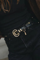 Individual Art Leather - "Mysterious girl" belt Black Gold
