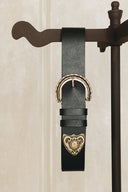 Individual Art Leather - "I see a morning" belt Black Nickel Gold