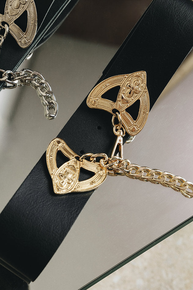 Individual Art Leather - "Keepshake" belt Black Gold