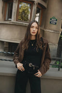 Individual Art Leather - "Mysterious girl" belt Black Gold