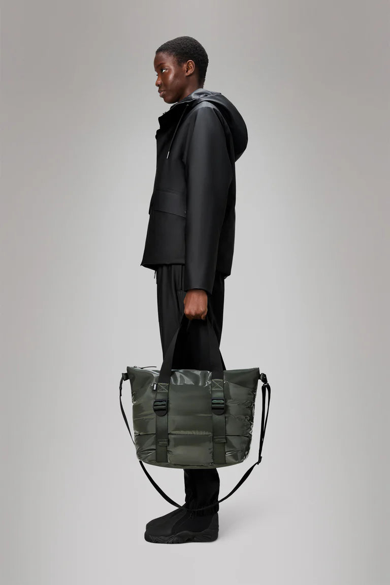 RAINS - Puffer Mix Tote Bag Mini Swamp