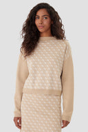 GUESS - Aubrey 4G Knitted Sweater Taupe