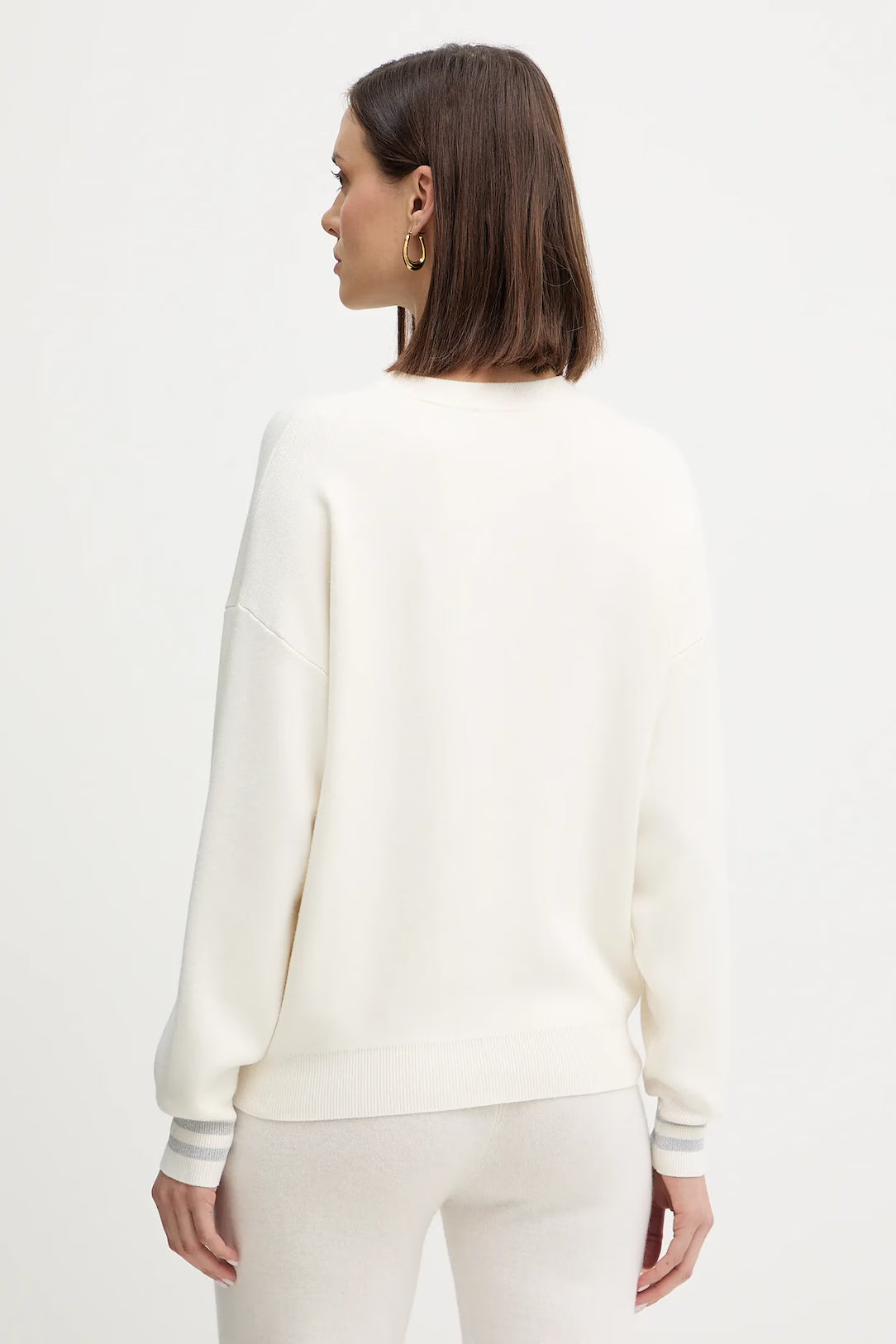 GUESS - Sylvie Logo Knitted Sweater Cream White