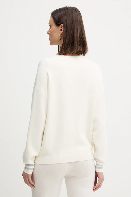 GUESS - Sylvie Logo Knitted Sweater Cream White