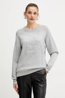 GUESS - Sylvie Logo Knitted Sweater Melange Grey