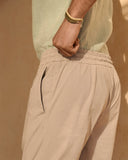 MANEBI - Ultra Light Cotton Venice Trousers Khaki Beige