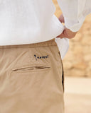 MANEBI - Ultra Light Cotton Venice Trousers Khaki Beige